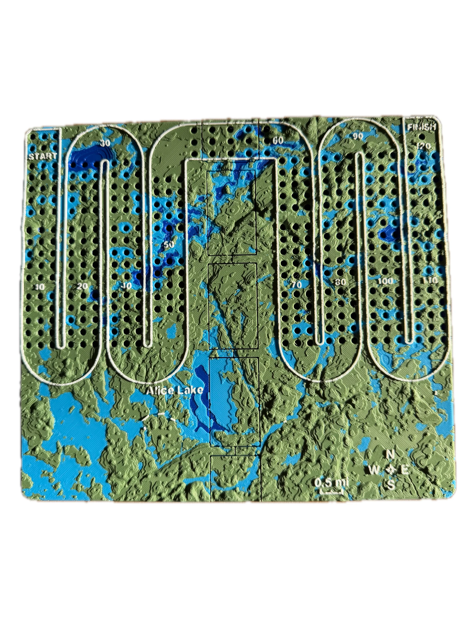Custom Full Track Folding Cribbage Board: a closer look at the printed details