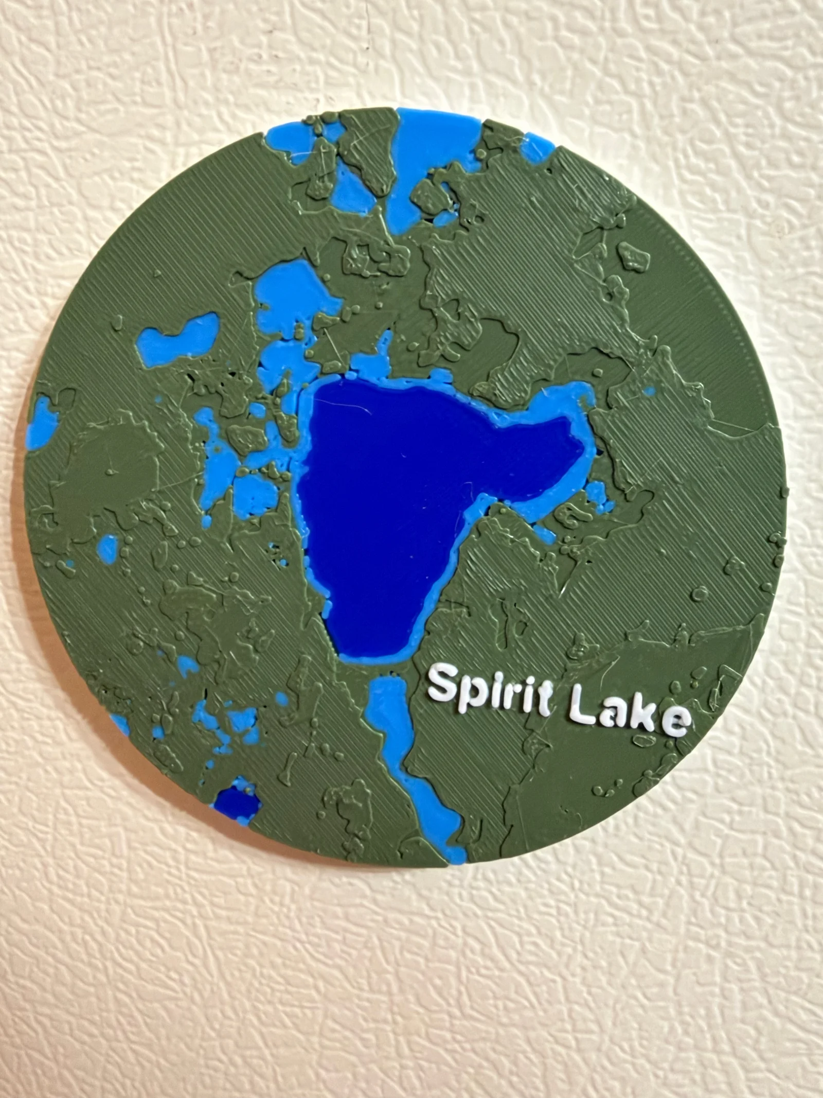 Custom 3D Topographic Fridge Magnet - 4 Inch: another view of a finished keepsake