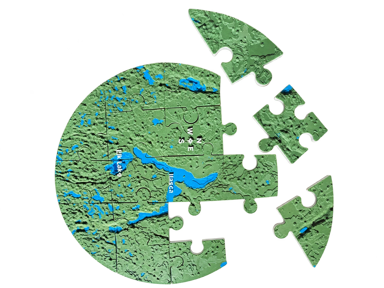 Custom 3D Topographic Puzzle - 8 Inch: another view of a finished keepsake