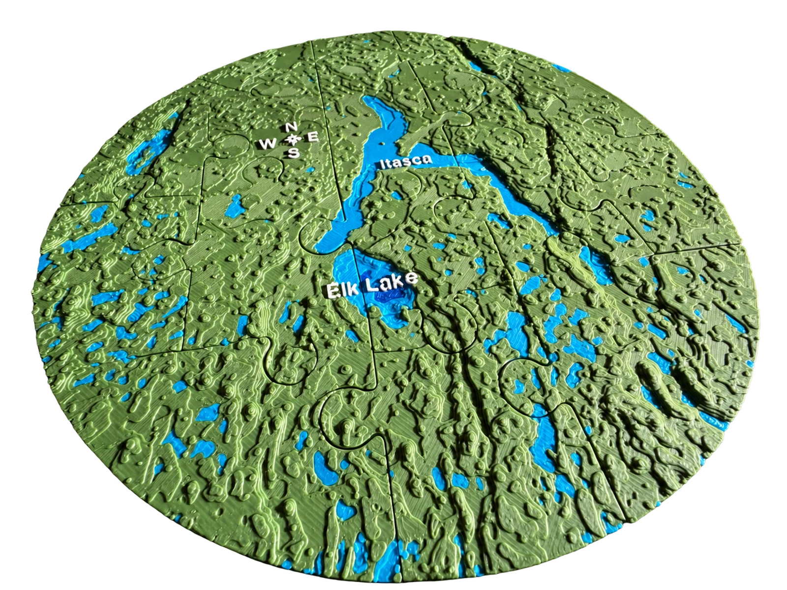 Custom 3D Topographic Puzzle - 8 Inch: a closer look at the printed details